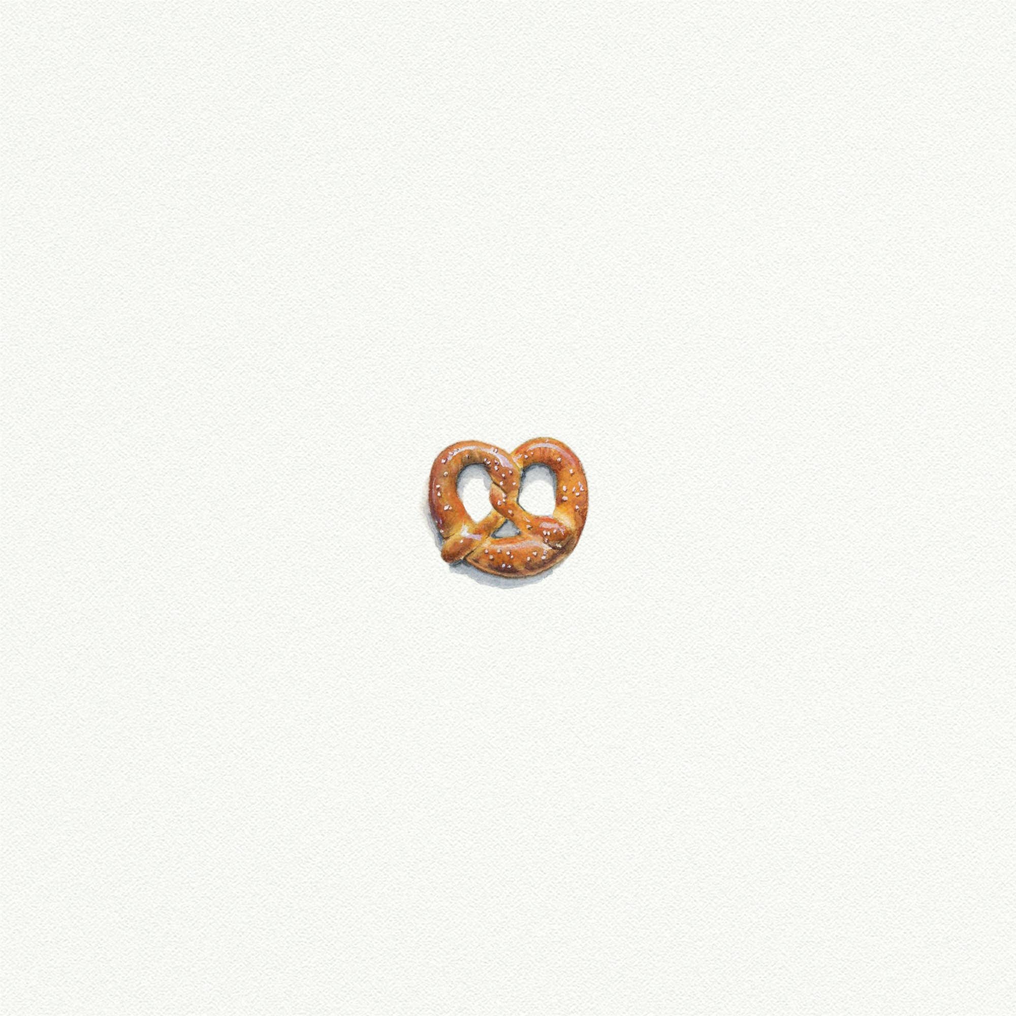 Pretzel Miniature Watercolor Print