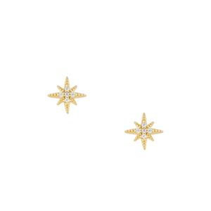 White Topaz North Star Studs