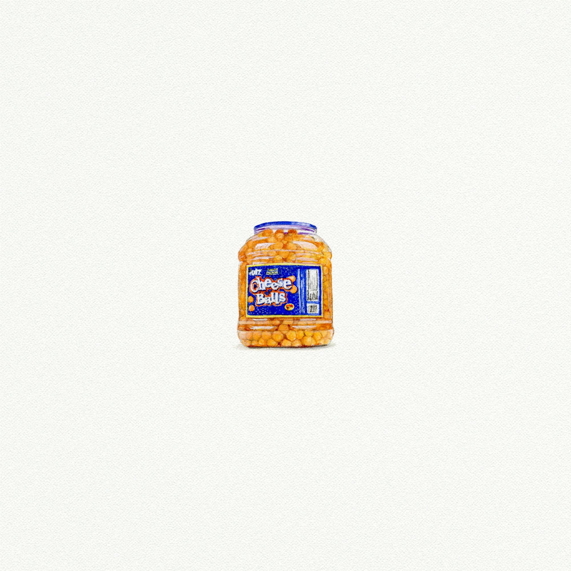 Cheese Balls Miniature Watercolor Print