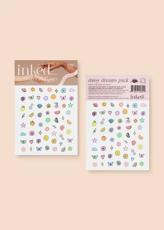 Daisy Dreams Nail Art Temporary Tattoo Pack