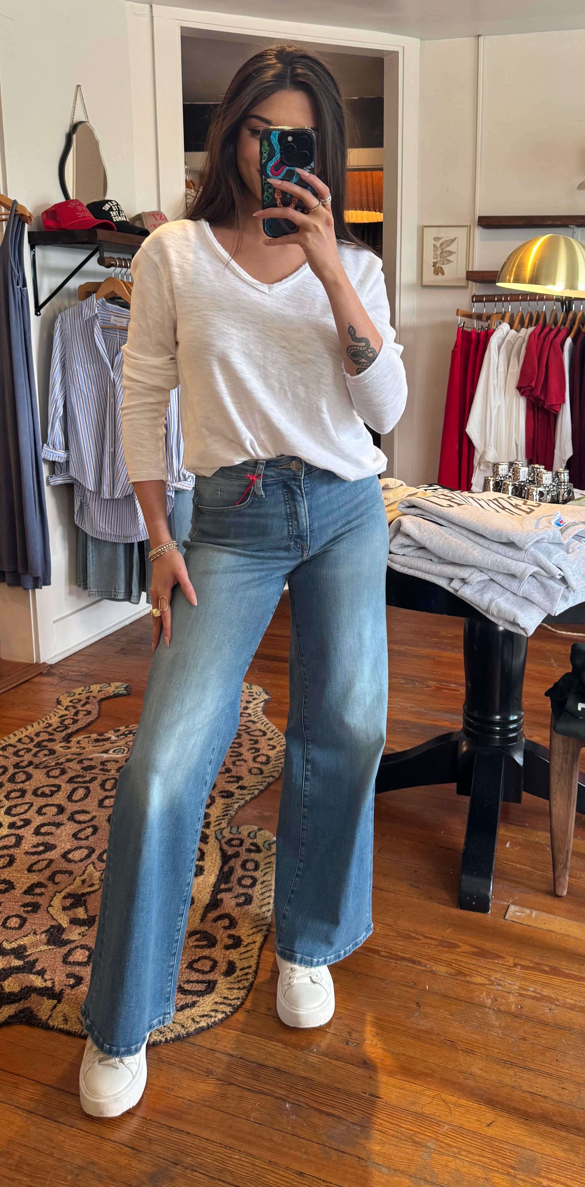 Long Sleeve White Vanya Tee