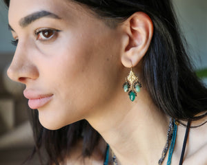 Tudor Earrings in Wicked Green
