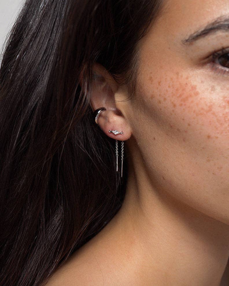 Rhodium Nicole Kite Threader Earring