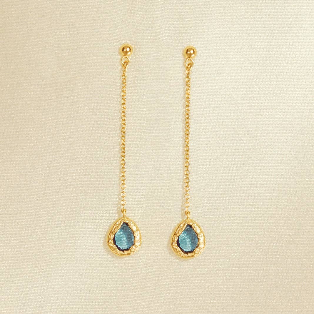 Lysia Long Blue Earrings