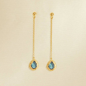 Lysia Long Blue Earrings