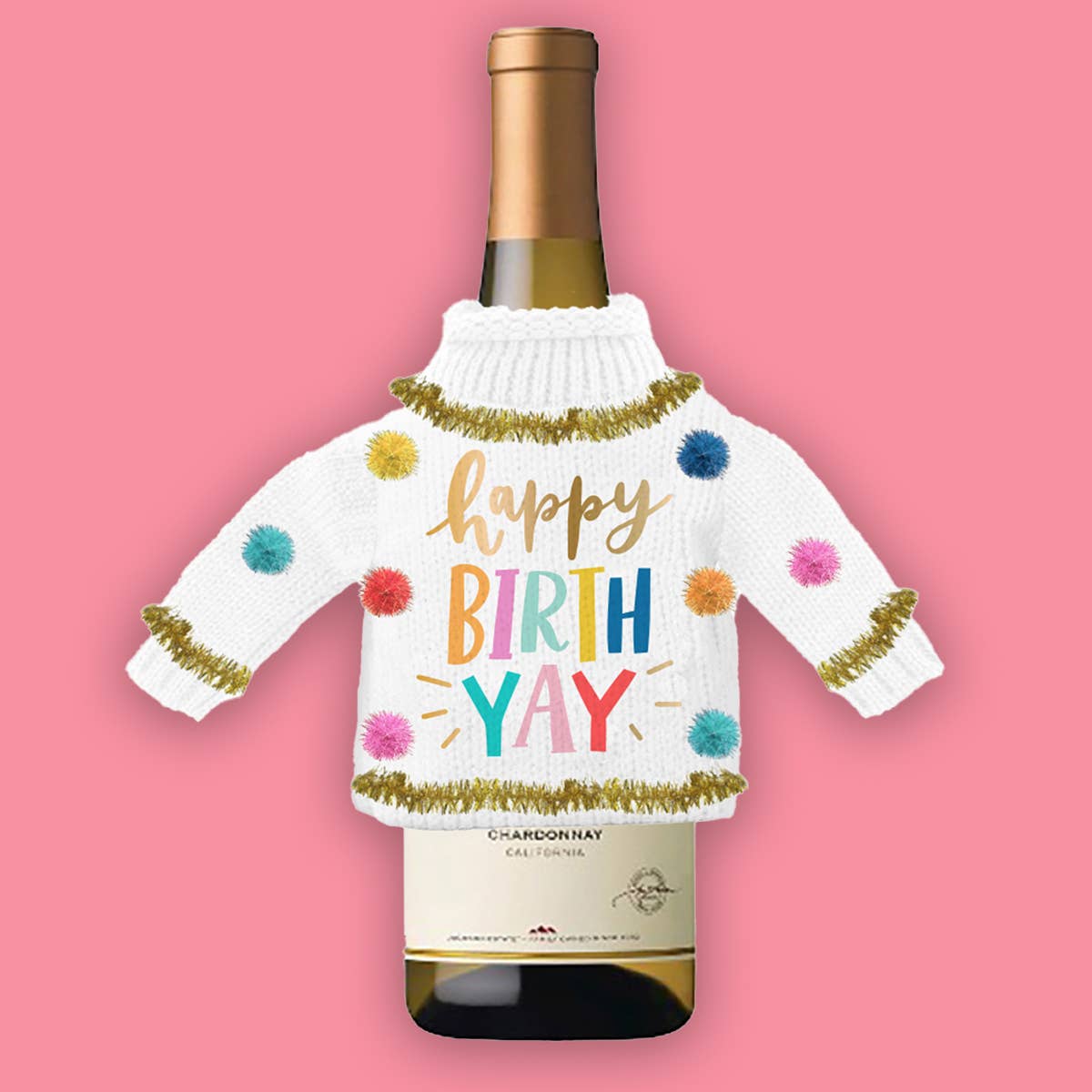Happy BirthYay Wine Bottle Sweater