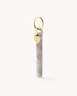 Grey Shell & Gold Bar Keychain