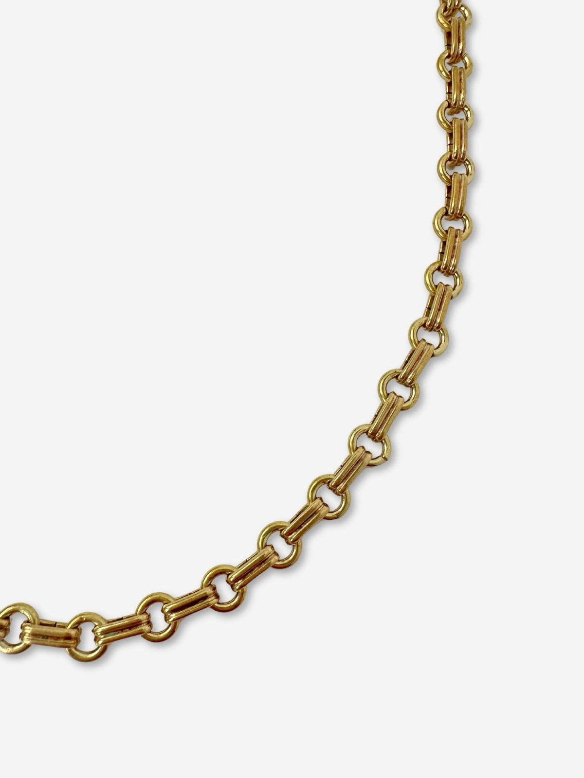 Plain Industrial Brass Rolo Chain Necklace With Lobster Clasp