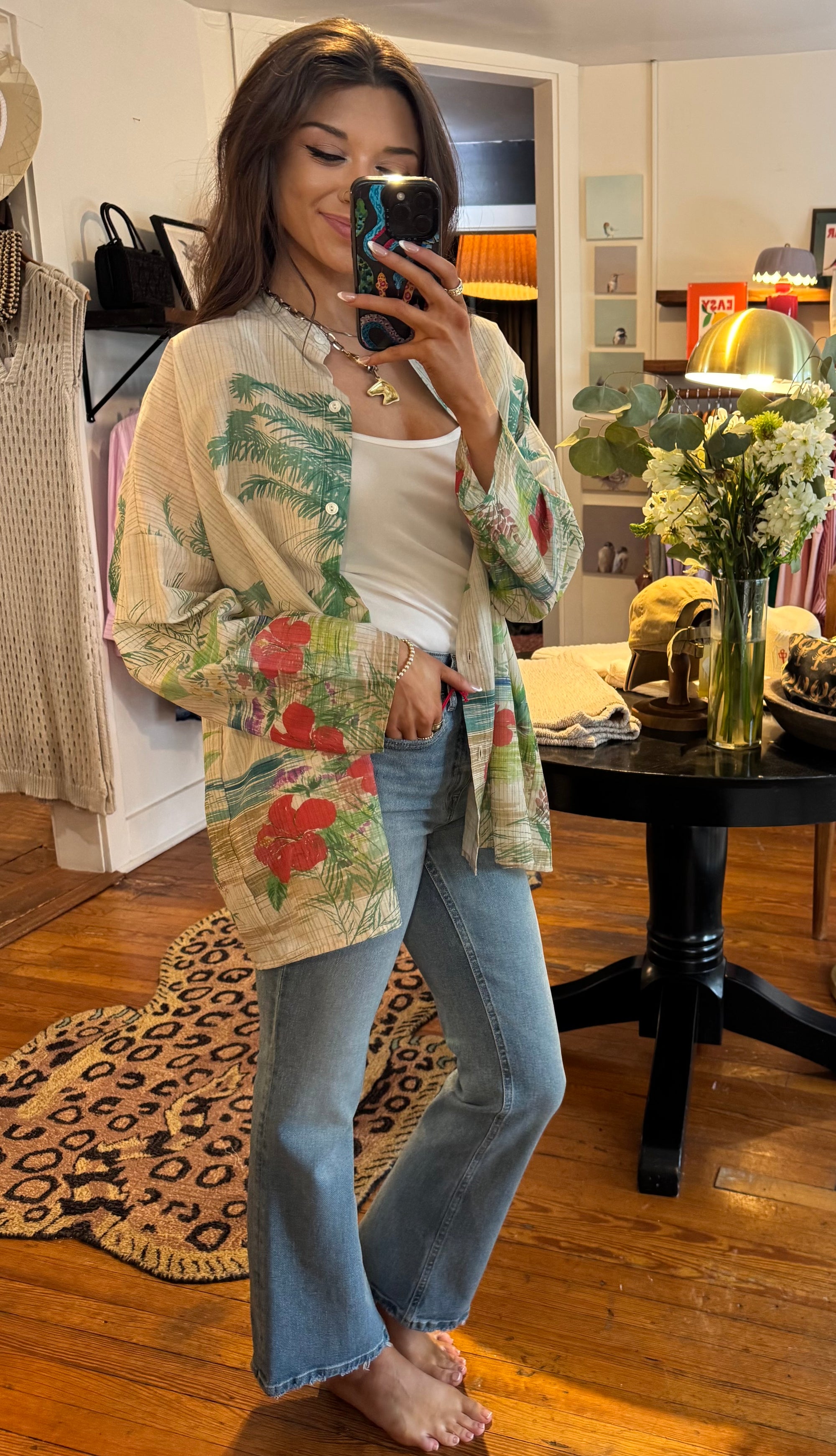 Green Print Oceane Top