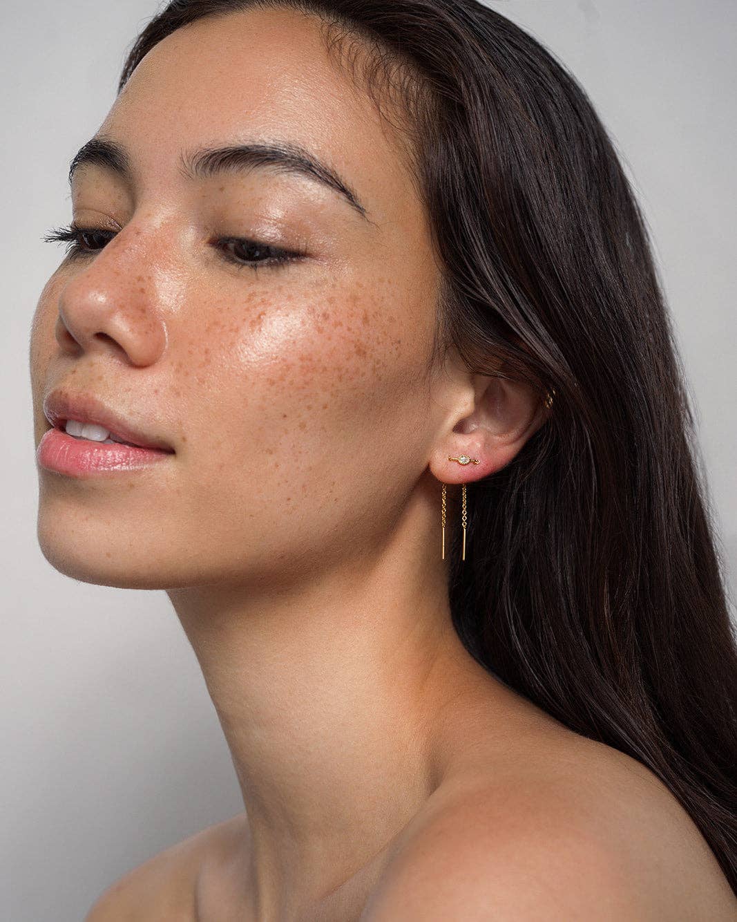 Nicole Oval Threader Earring