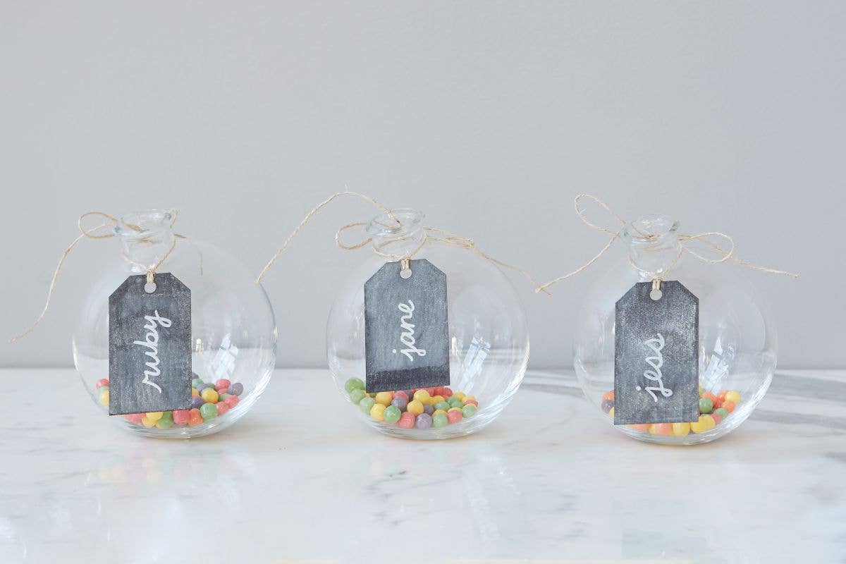 Clear Glass Sphere Bud Vase