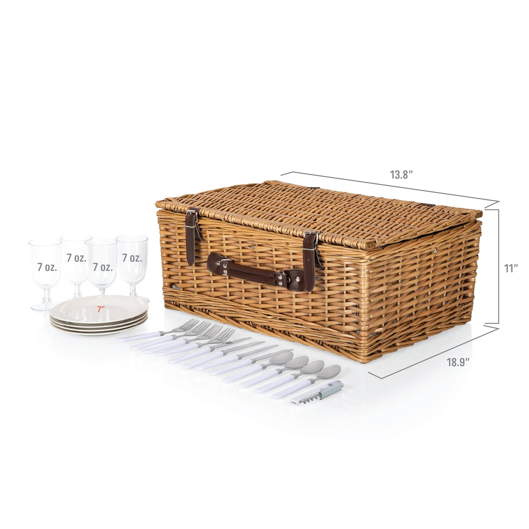 Navy/White Stripe Belmont Picnic Basket
