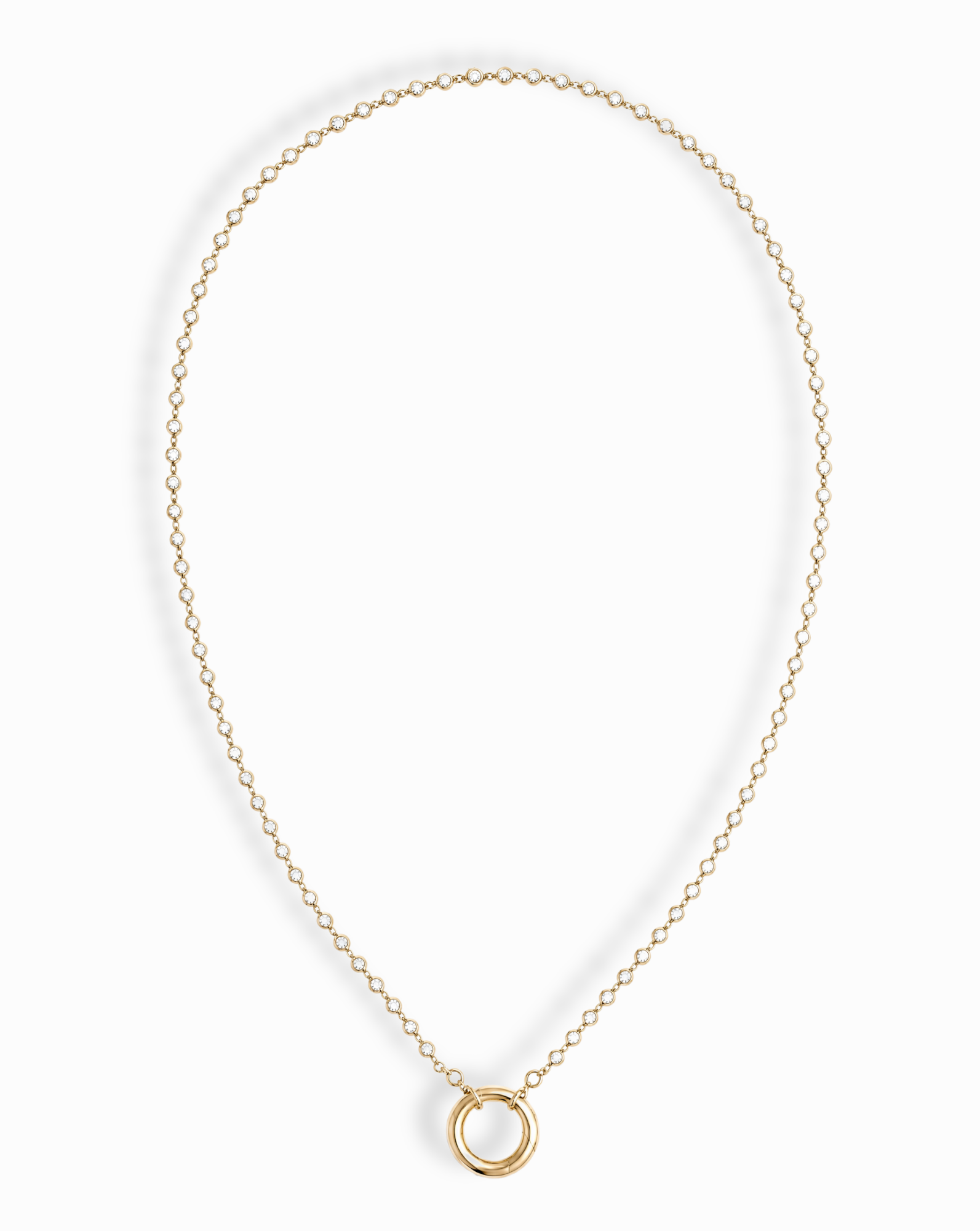 White Sapphire Callum Tennis Charm Clip Necklace