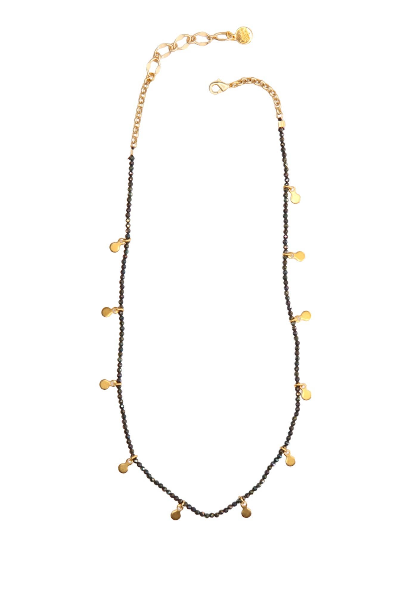 James Short Layering Necklace in Pyrite
