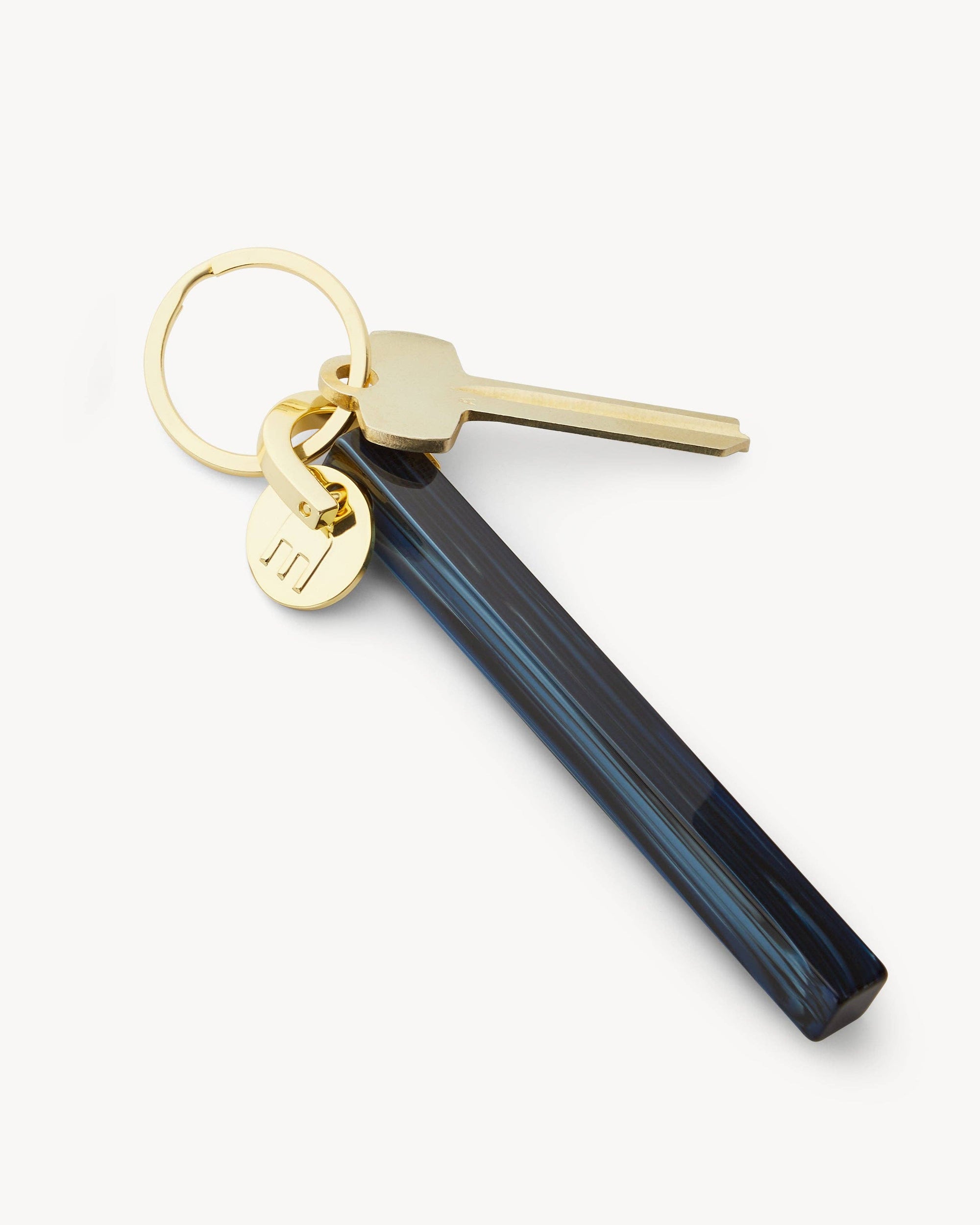 Indigo & Gold Bar Keychain