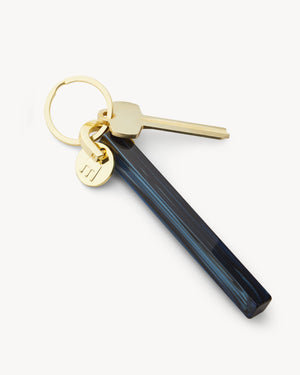 Indigo & Gold Bar Keychain
