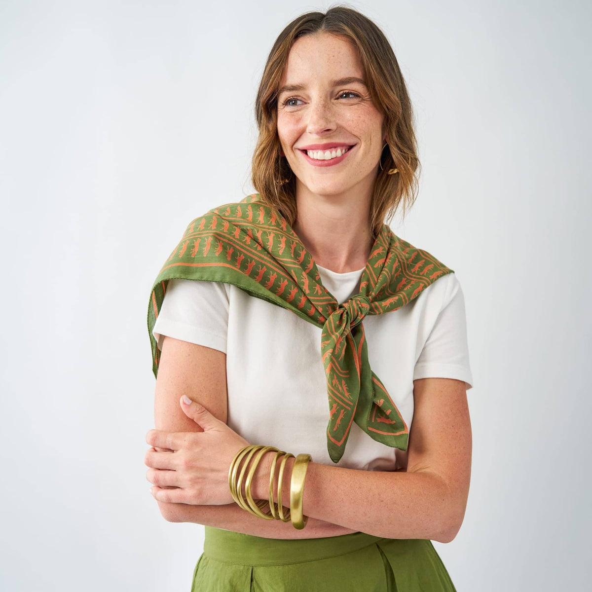 Fox Print Olivia Square Scarf