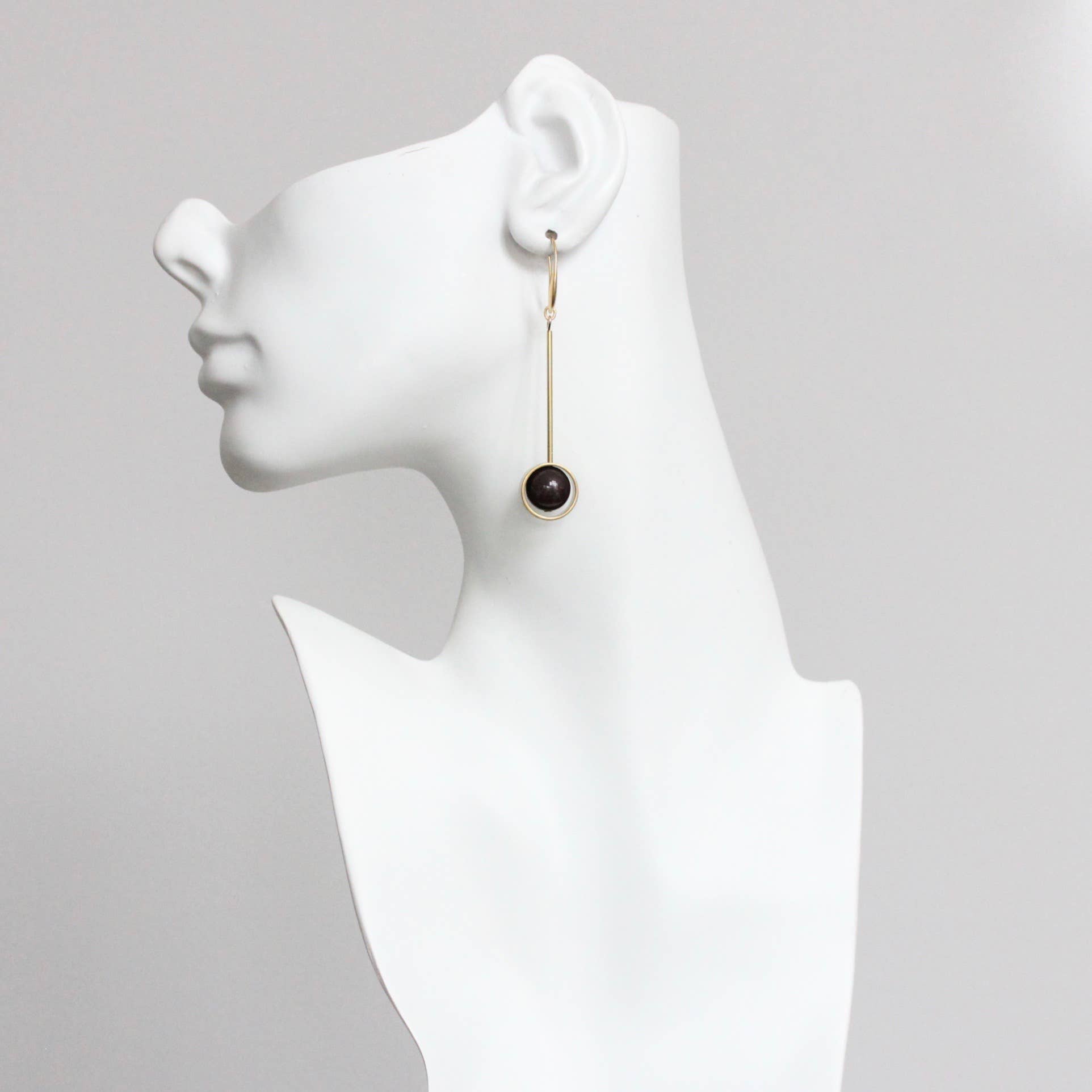 Geometric Brown Agate Earrings