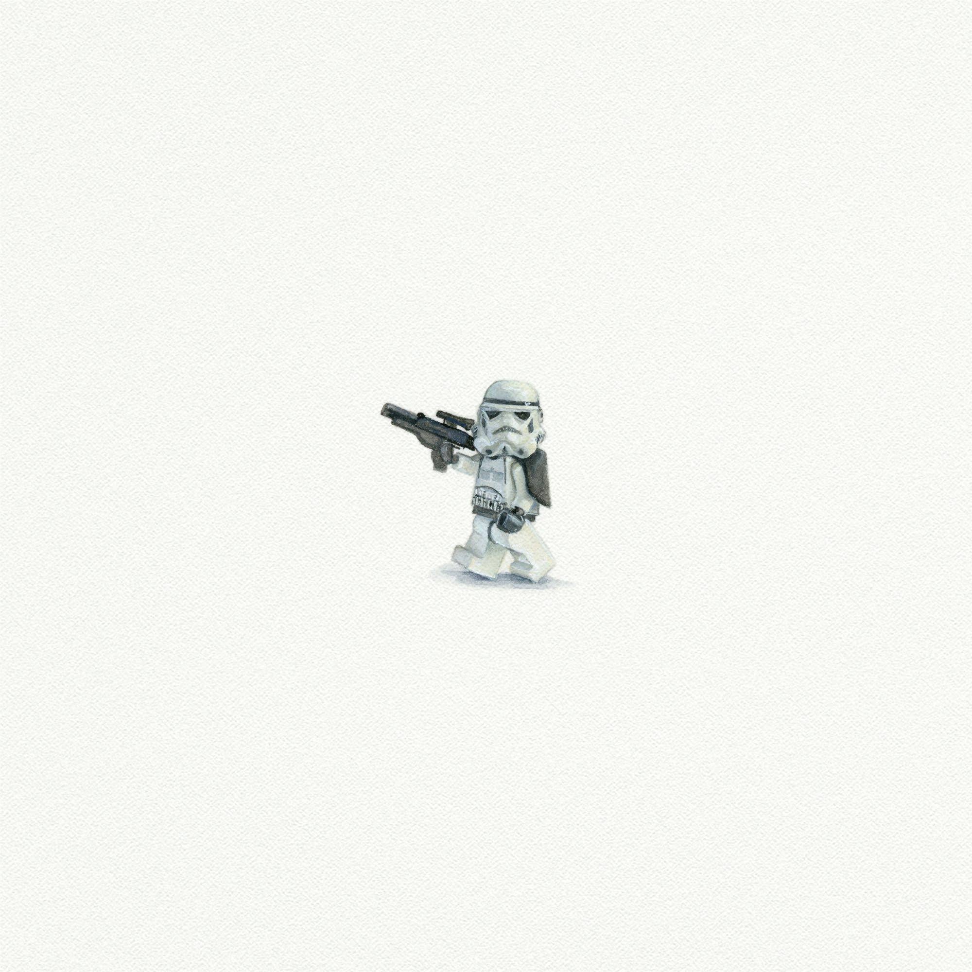 Lego Storm Trooper Miniature Watercolor Print