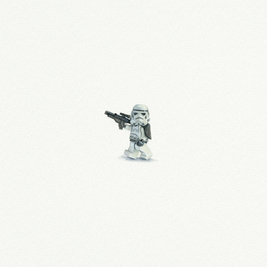 Lego Storm Trooper Miniature Watercolor Painting