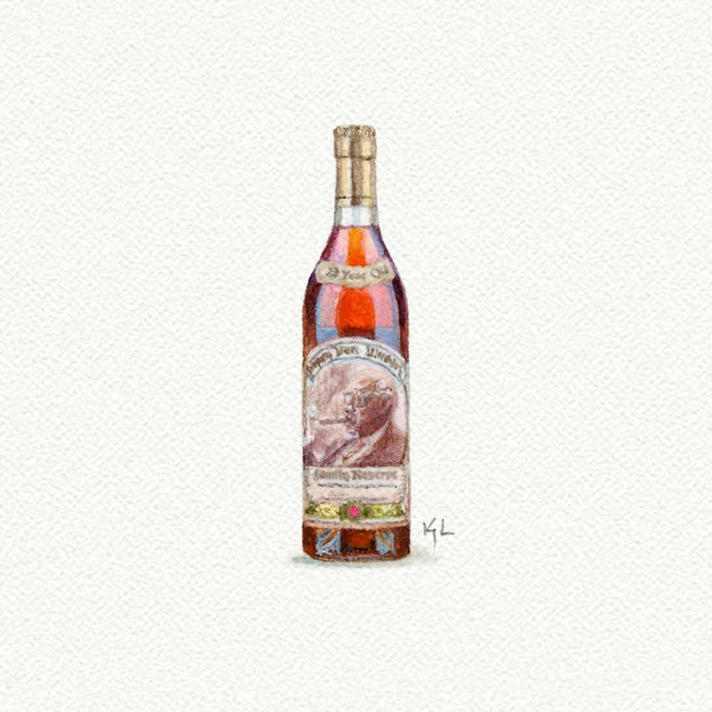 Pappy Van Winkle Miniature Watercolor Print