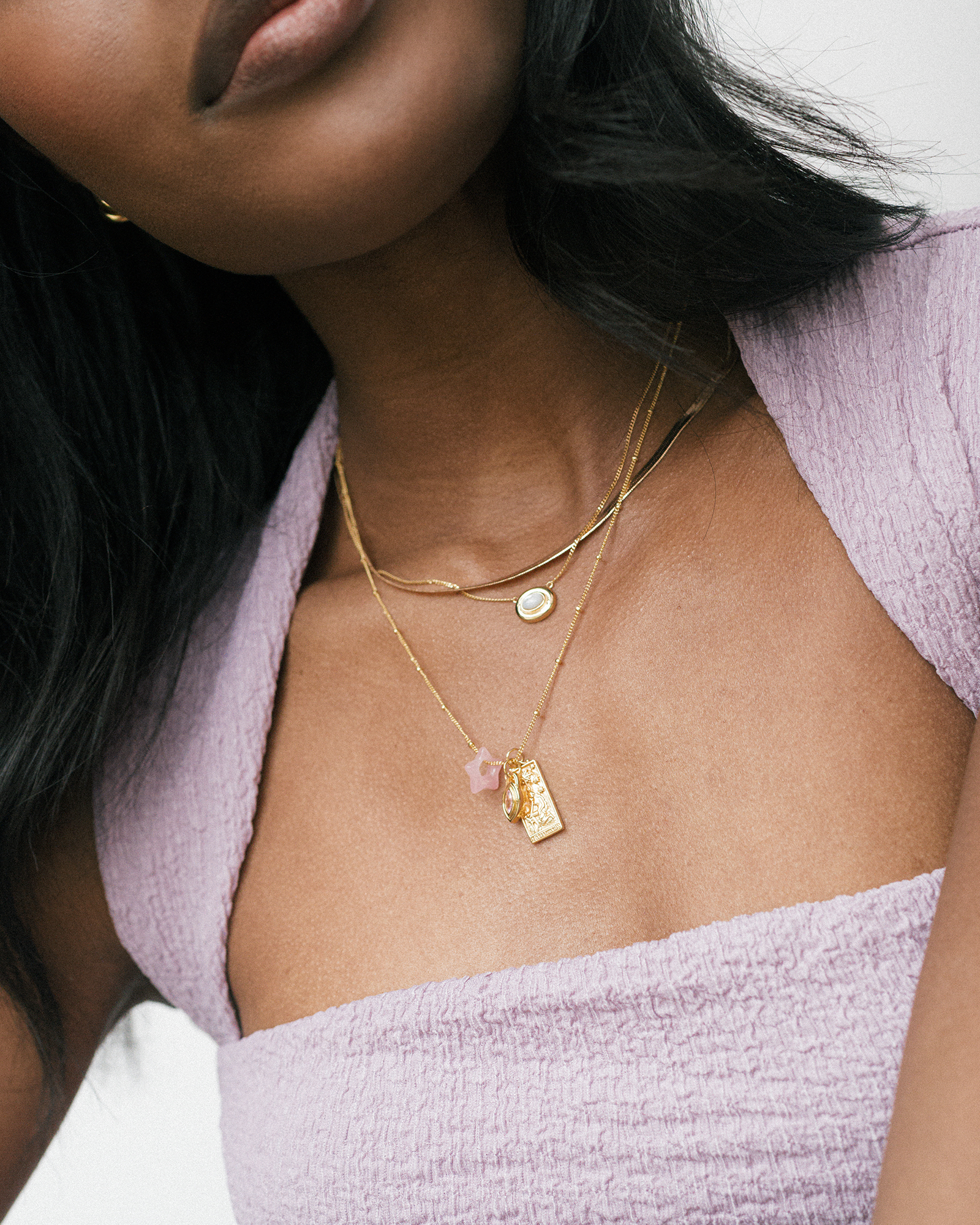 Pink Quartz Maia Star Spacer
