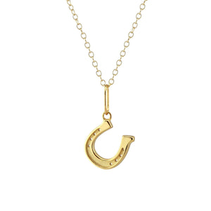 Gold Horseshoe Charm Necklace