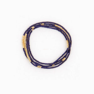 Gold Bead Stretch Necklace Wrap Bracelet