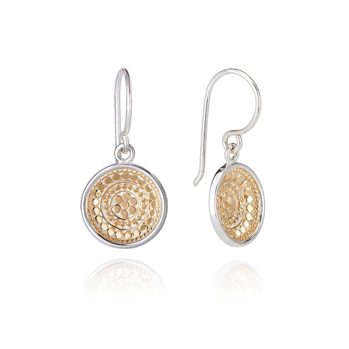 Classic Dish Drop Earrings - Gold/Silver