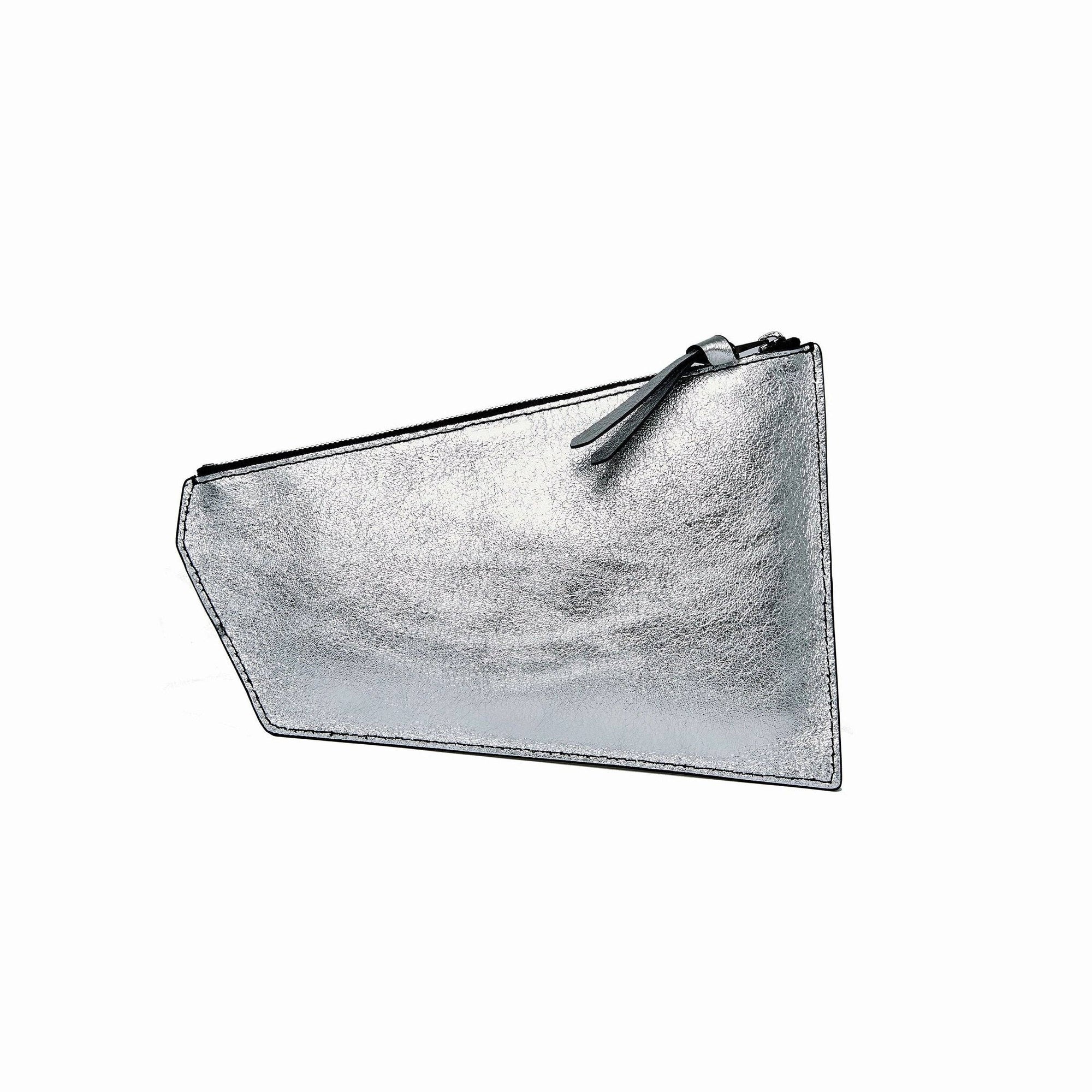 Geometric Pouch - Black + Silver