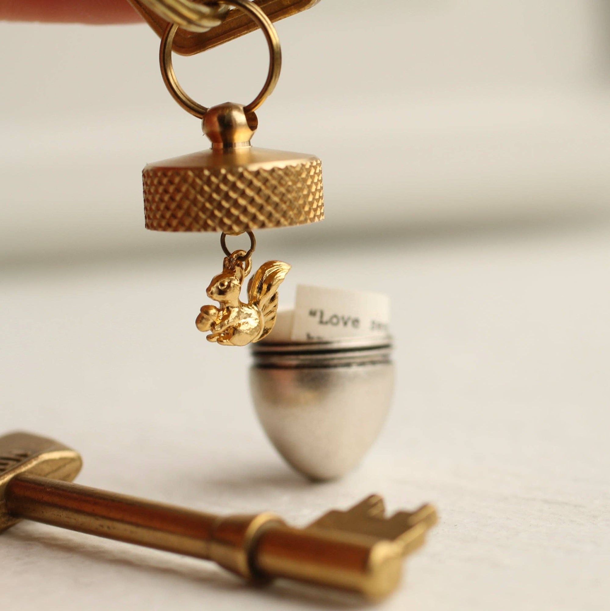 Gold Cap Acorn Keyring