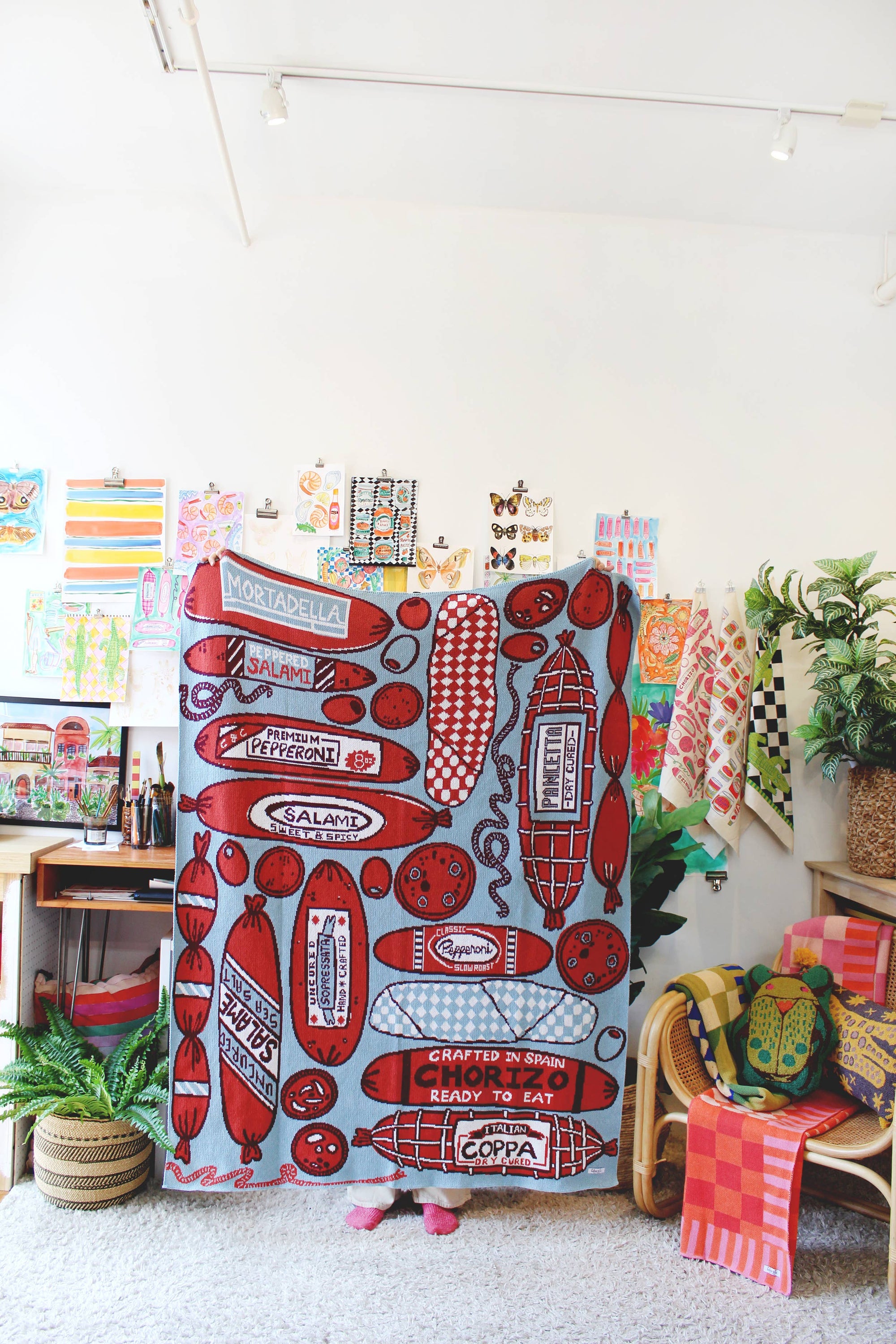 Meat Shop Knit Throw Blanket