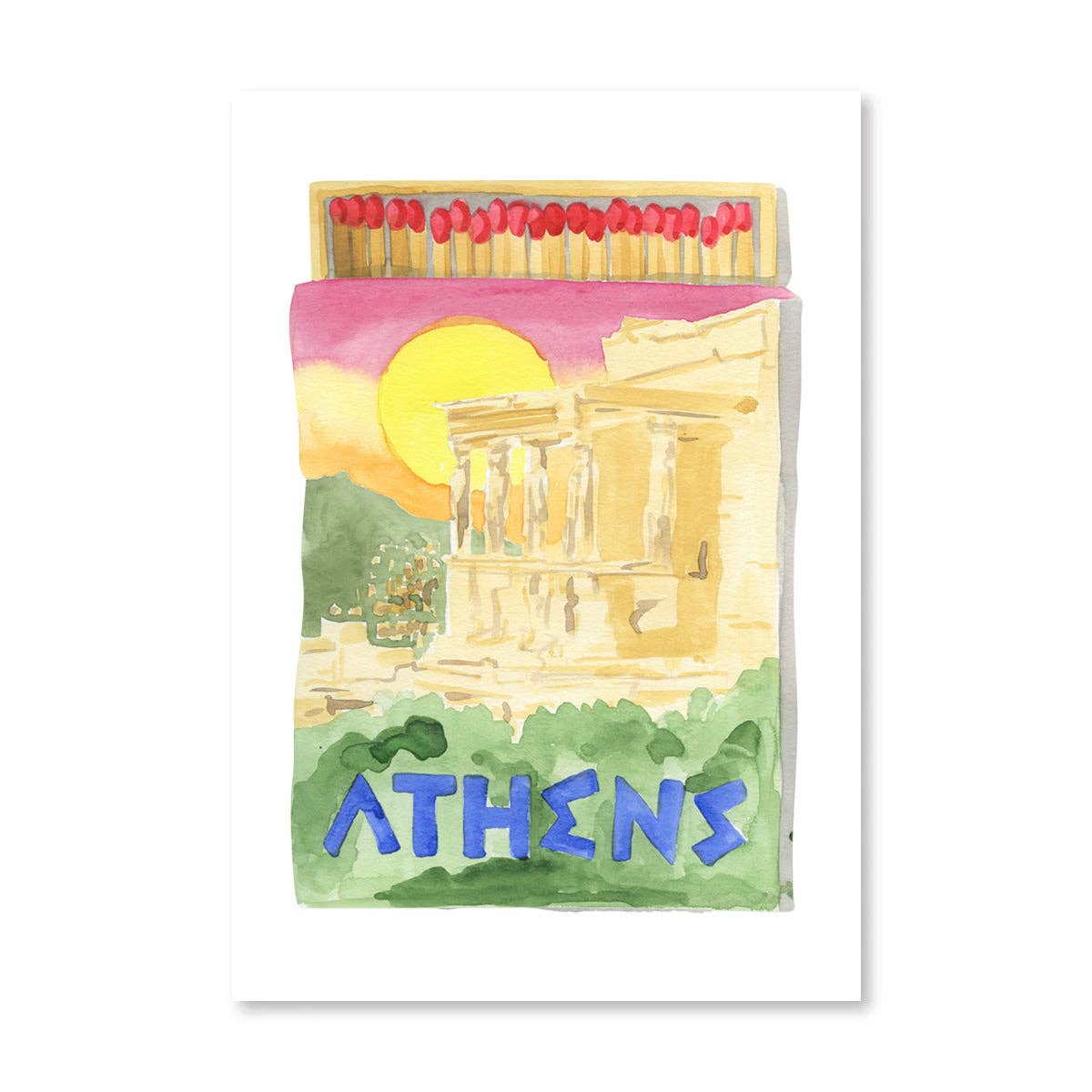 Athens Matchbook Print