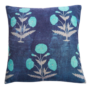 Poppy Blue Pillow