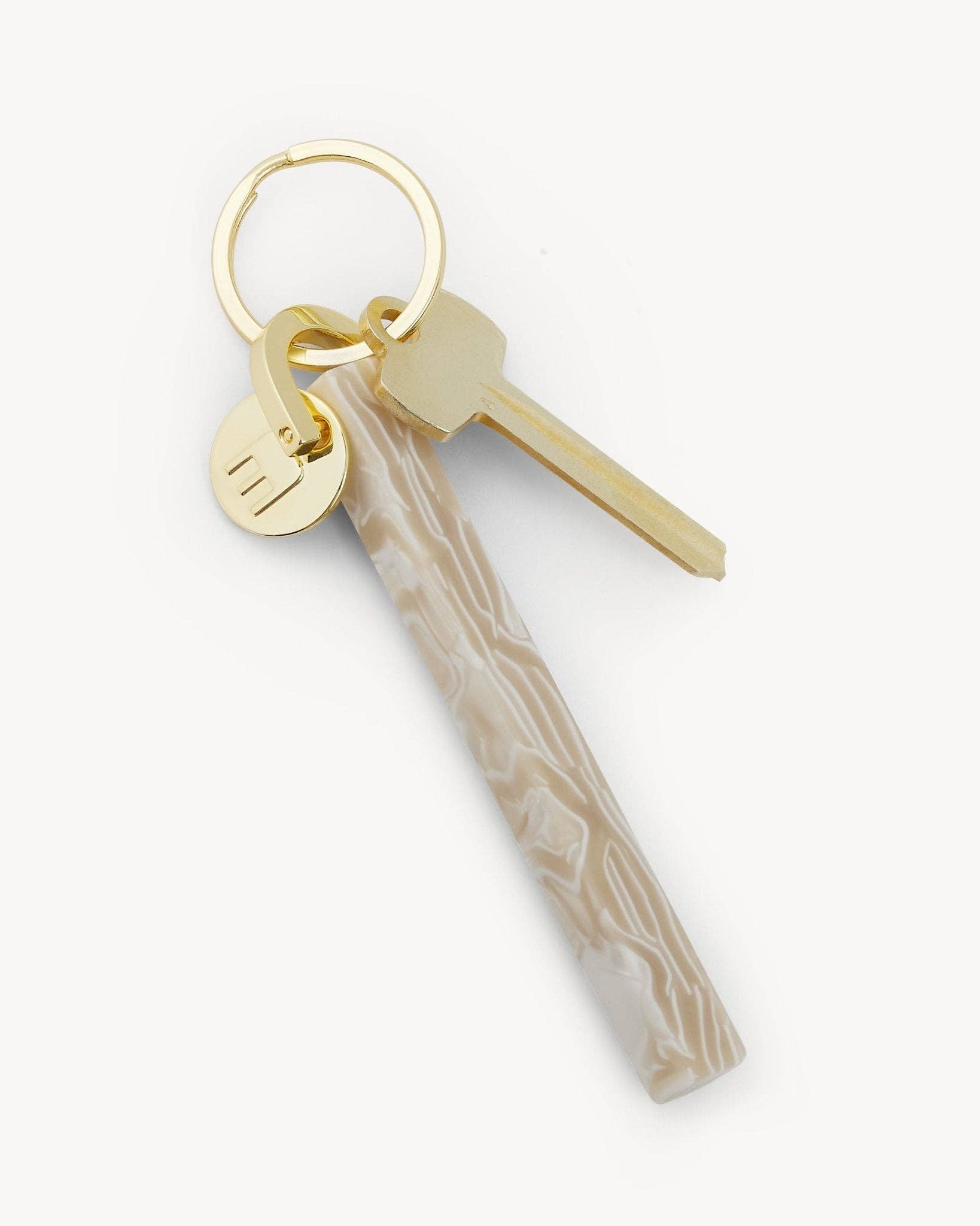 Ivory & Gold Bar Keychain