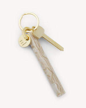 Ivory & Gold Bar Keychain