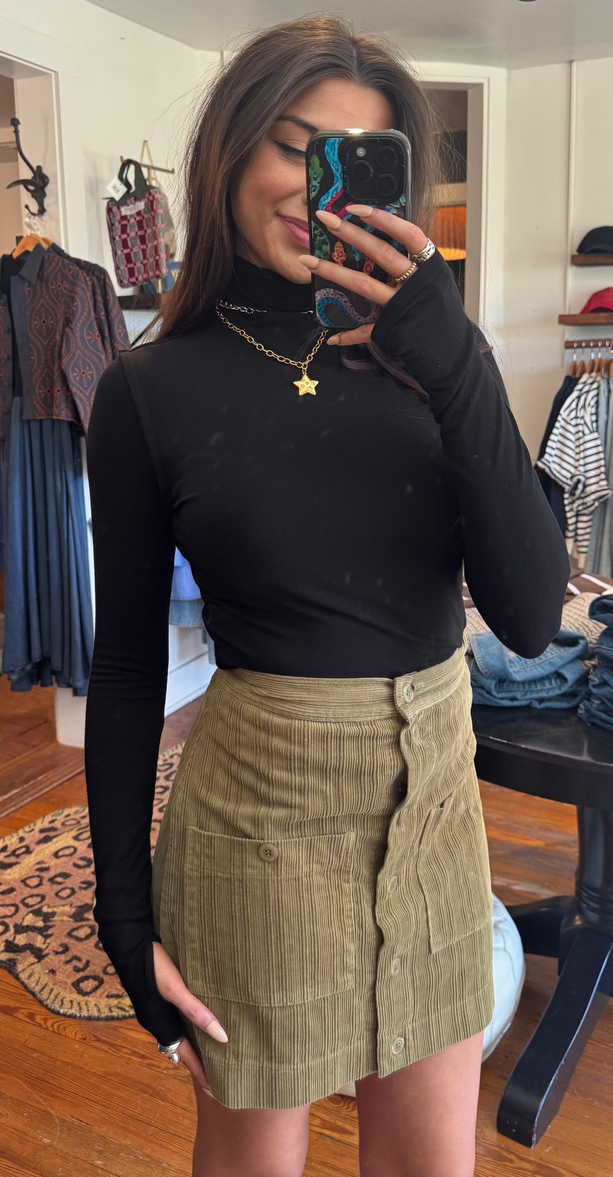 Black Turtle Neck Top
