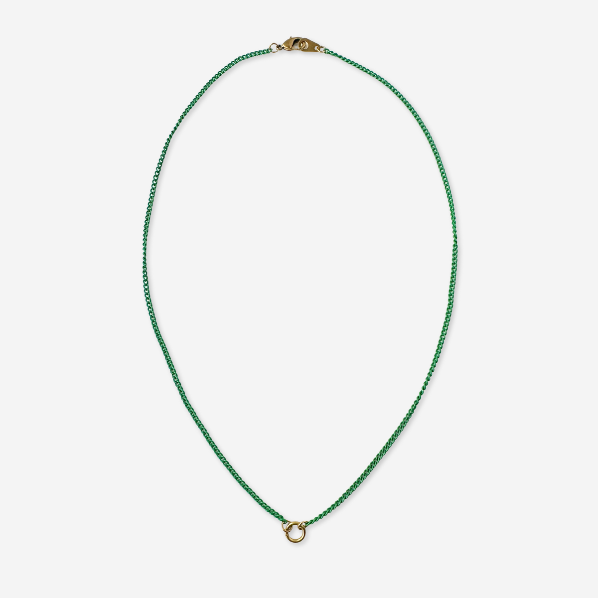 Thin Electroplated Matte Green Blank Curb Chain