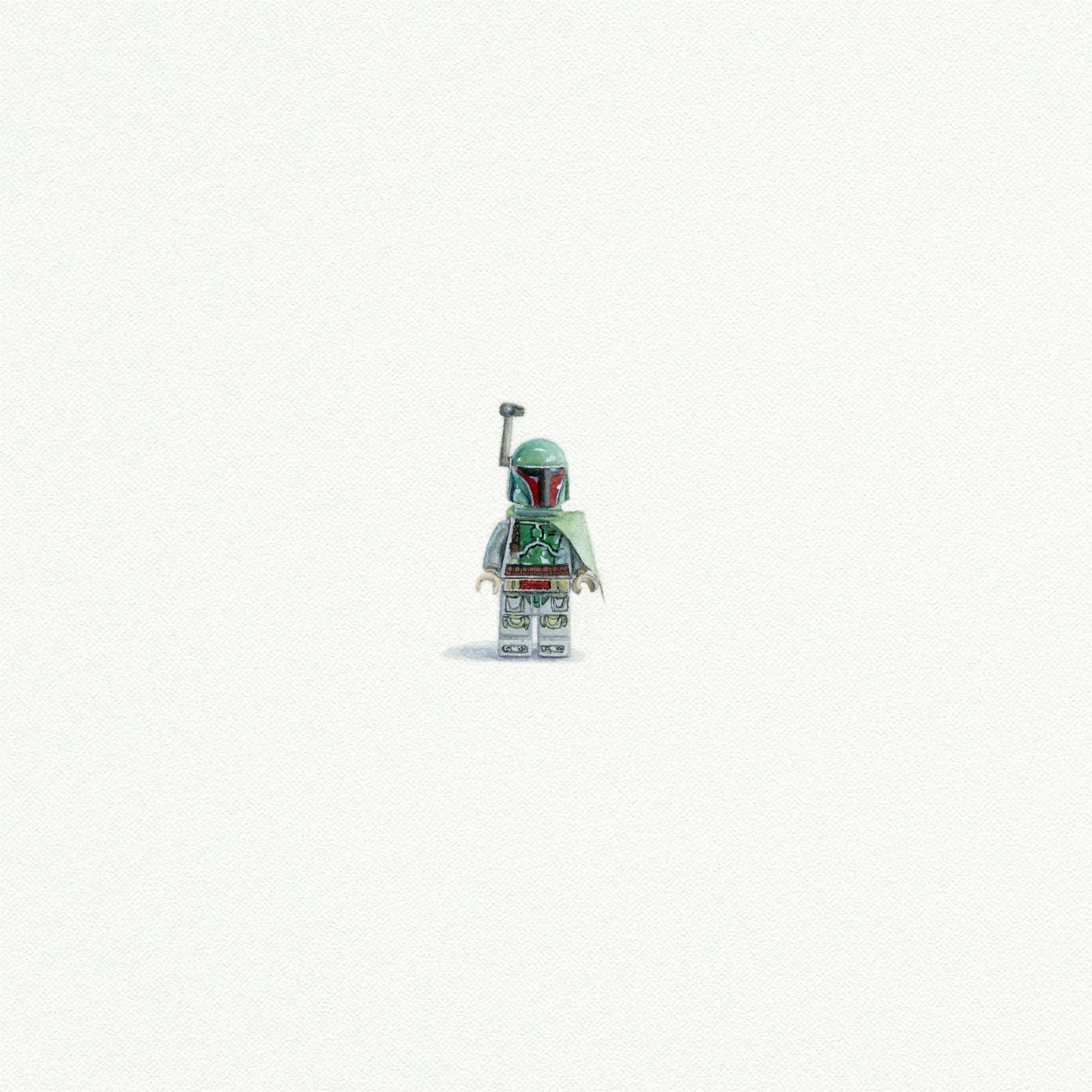 Lego Boba Fett Miniature Watercolor Print