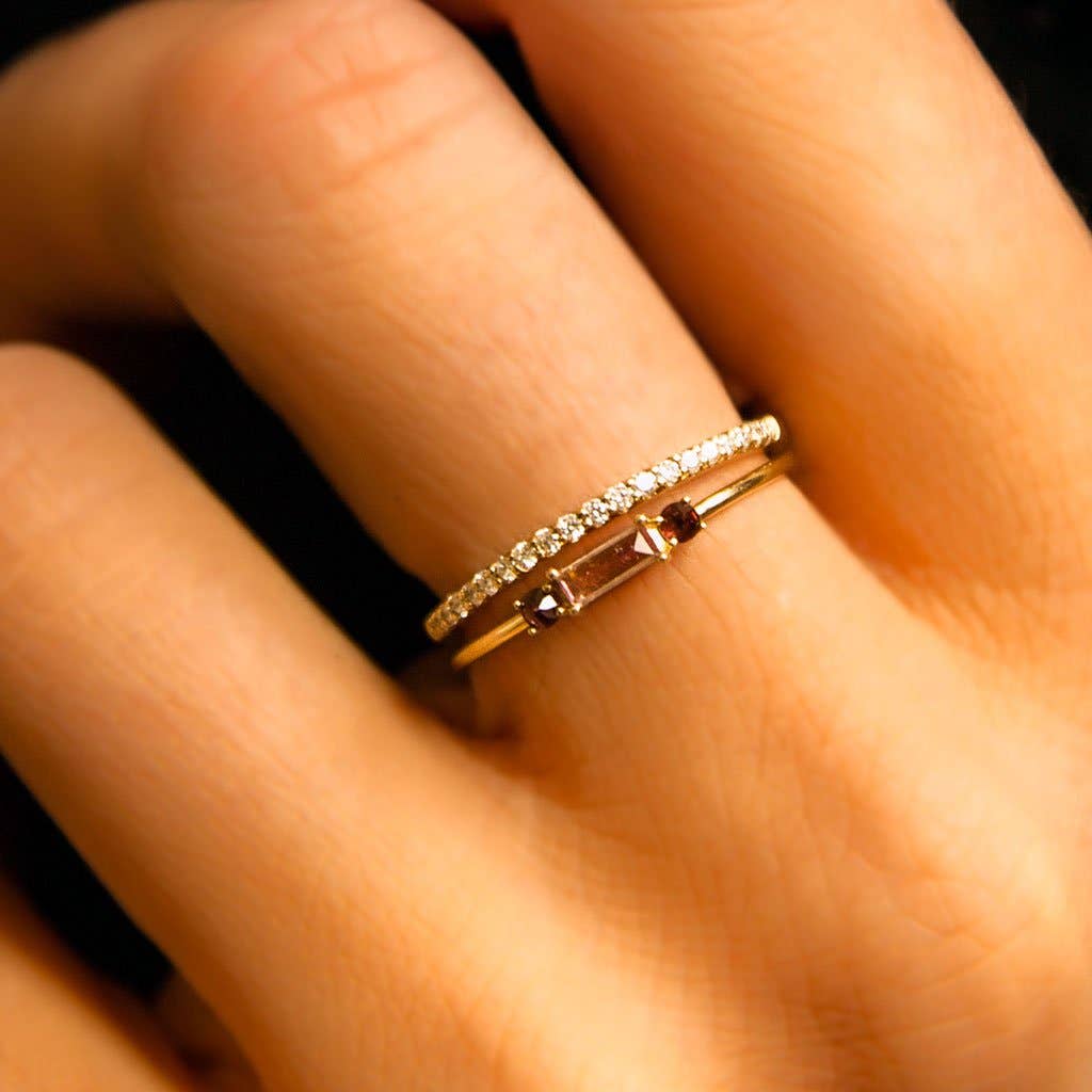 Solid Gold & Diamond Half Eternity Band