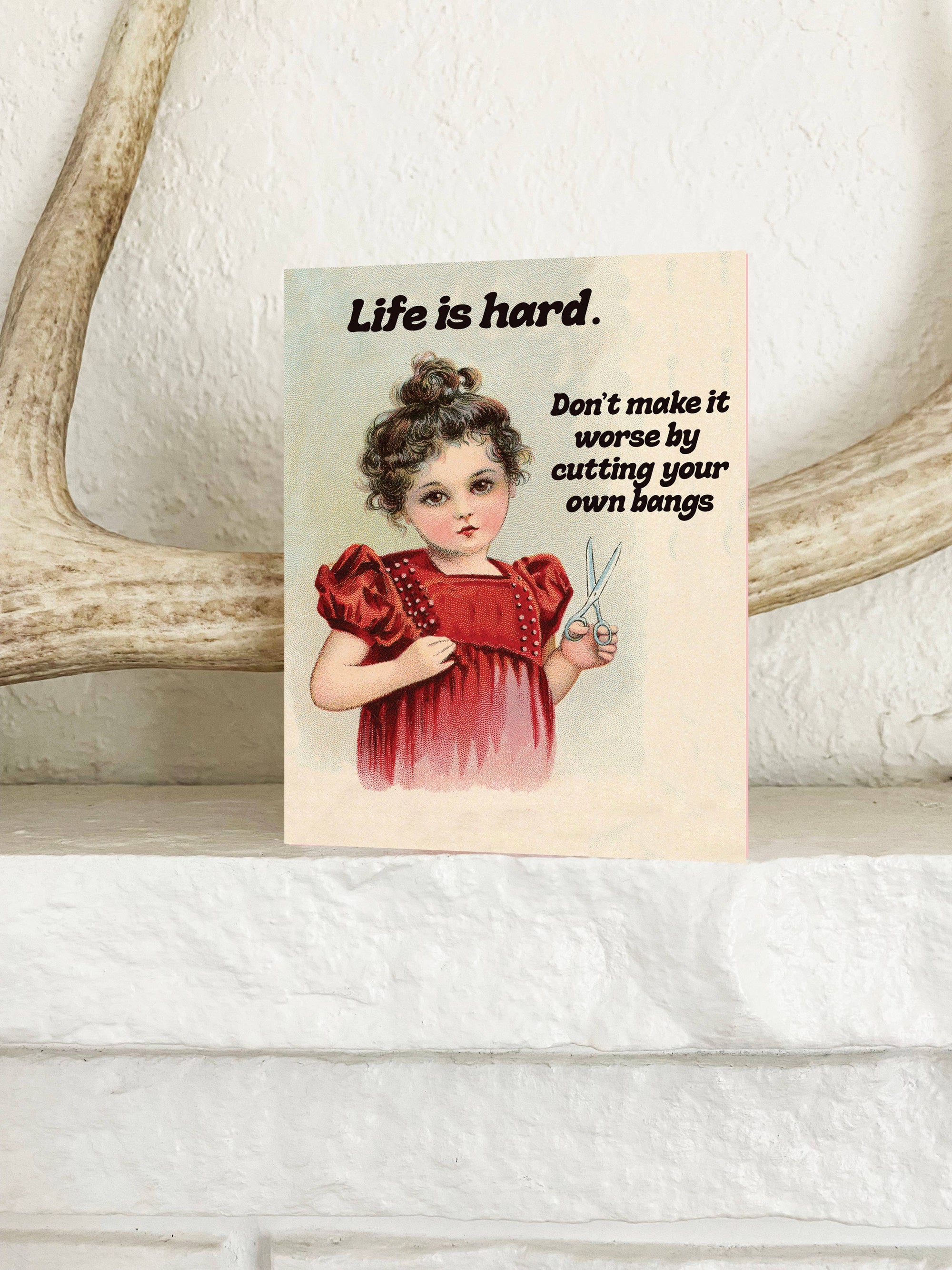 Cut Your Bangs Funny Card