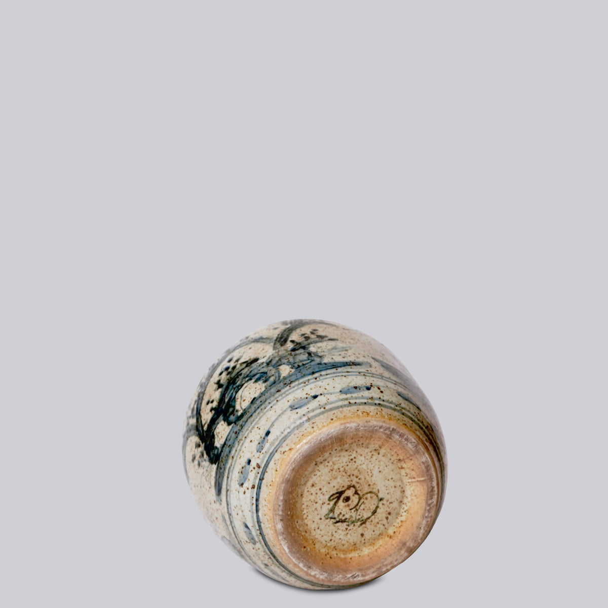 Rustic Porcelain Three Friends Small Round Vase