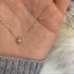 Solid Gold Diamond Stardust Pendant