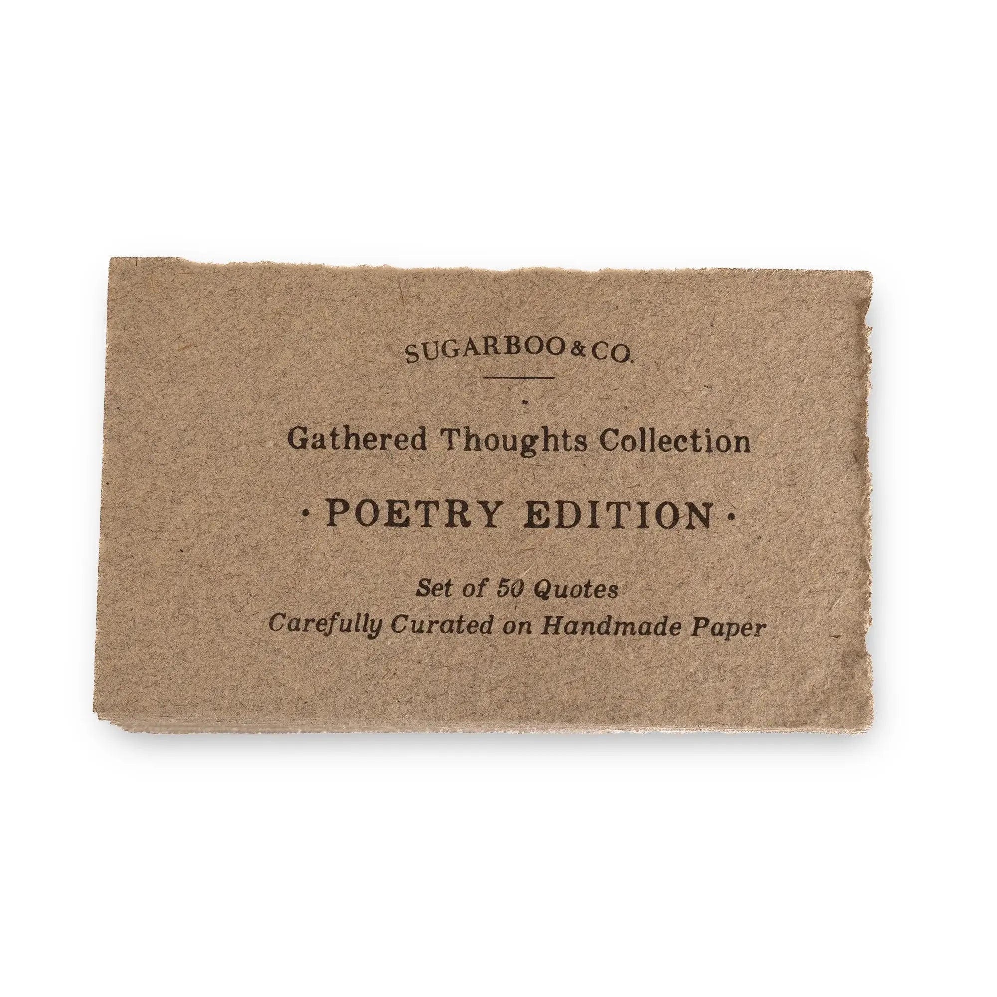 50 Gathered Thoughts of Poetry on Handmade Paper - Box Turtle