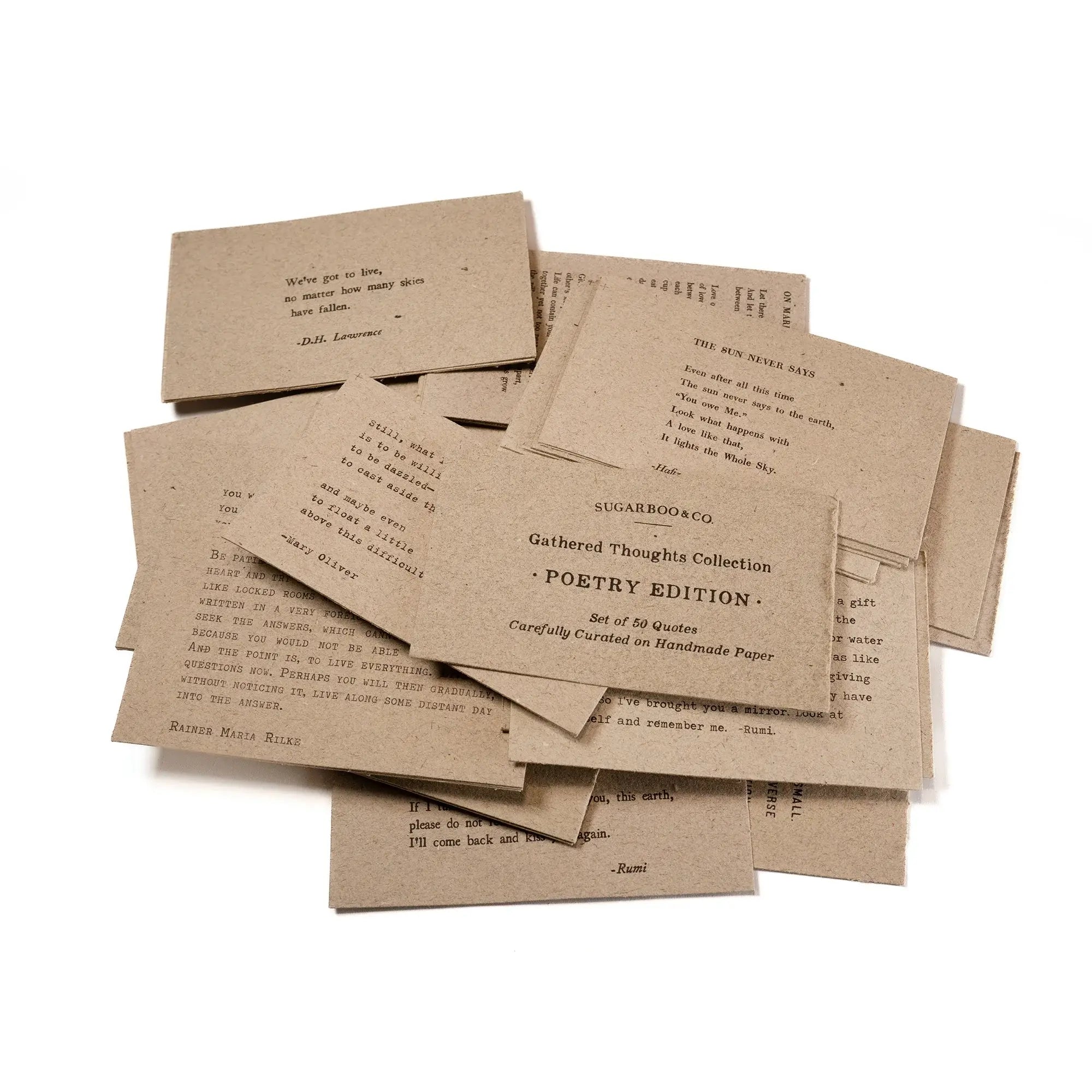 50 Gathered Thoughts of Poetry on Handmade Paper - Box Turtle