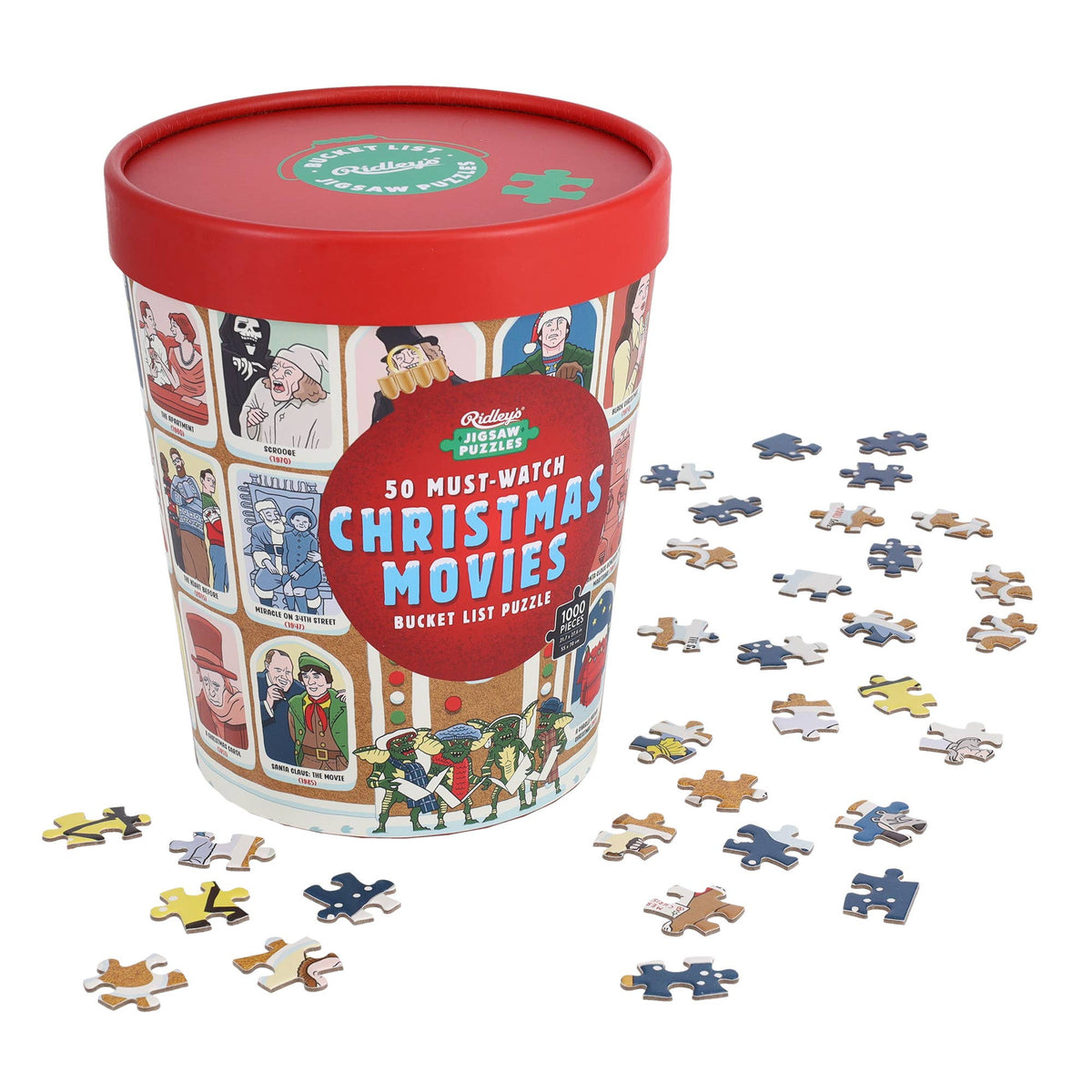 50 Must-Watch Christmas Movies Bucket List 1000-piece Puzzle - Box Turtle