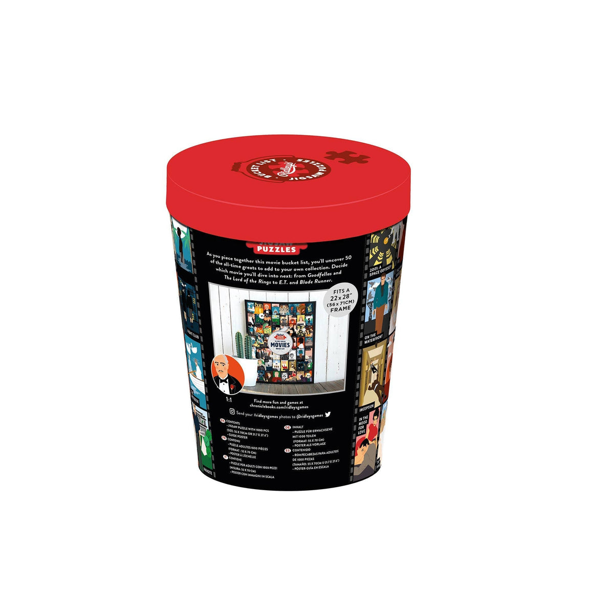 50 Must-Watch Movies Bucket List 1000-Piece Puzzle - Box Turtle