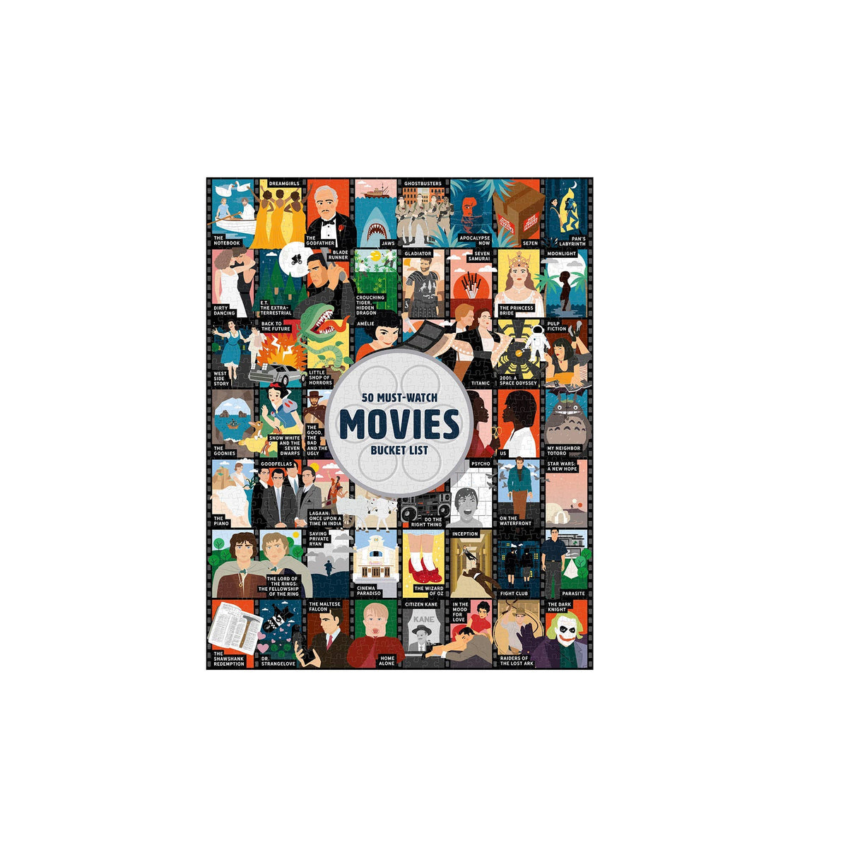 50 Must-Watch Movies Bucket List 1000-Piece Puzzle - Box Turtle