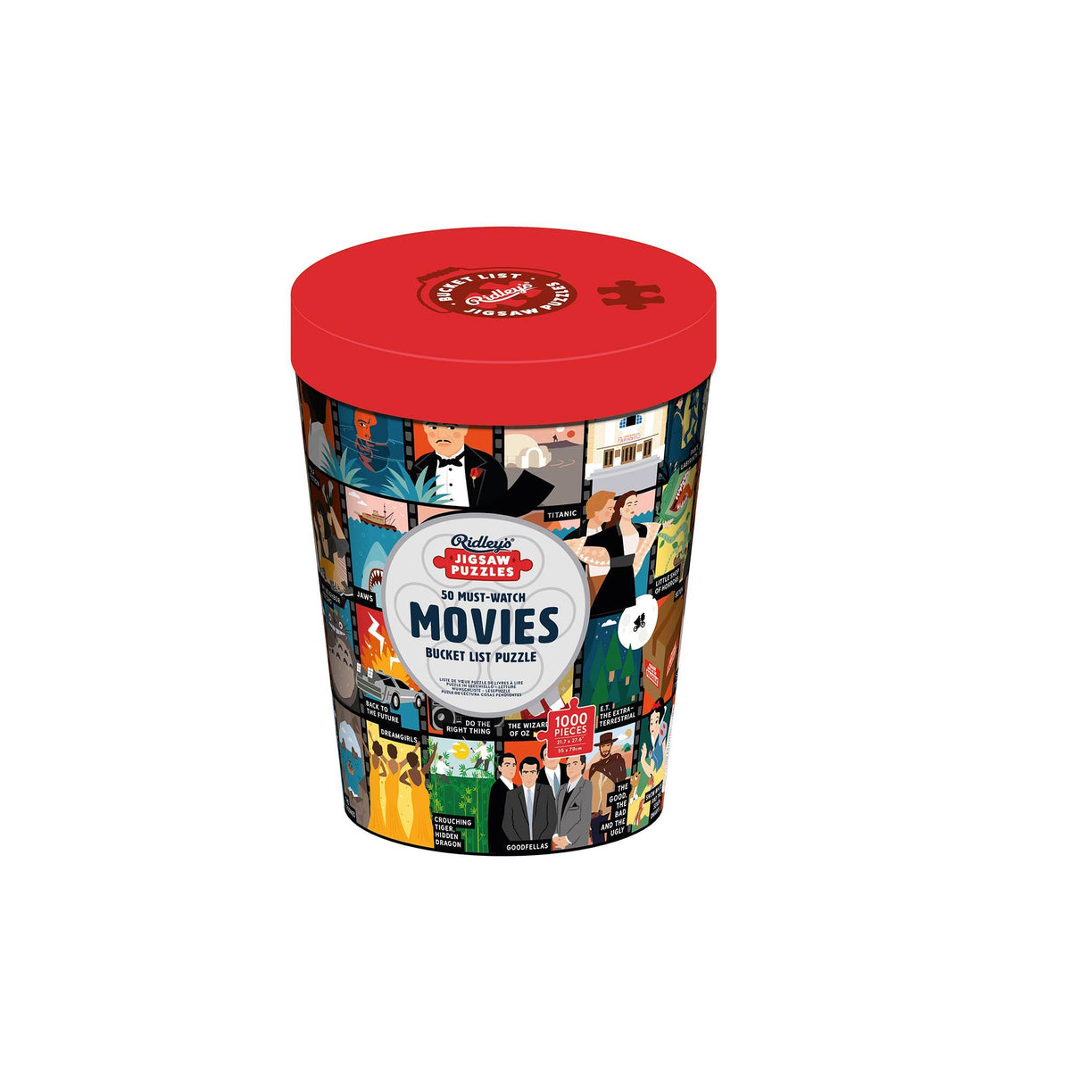 50 Must-Watch Movies Bucket List 1000-Piece Puzzle - Box Turtle