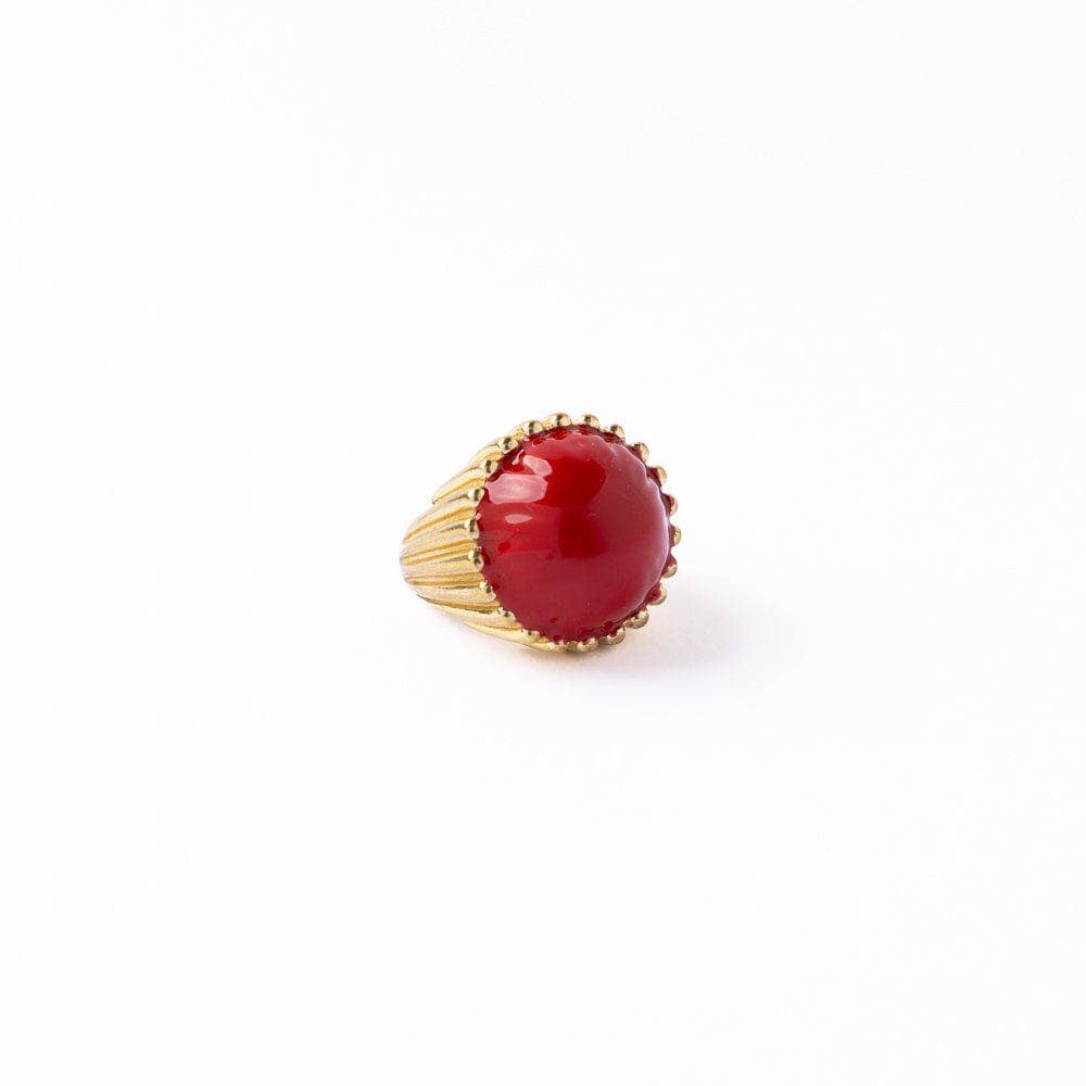 Red Isabella Enamel Cocktail Ring